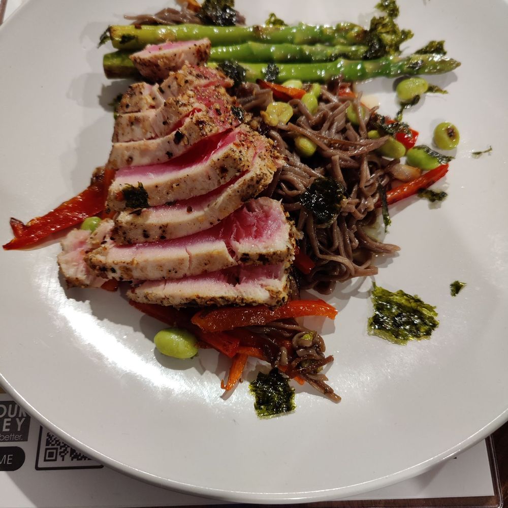 Tuna, asparagus and noodle special.