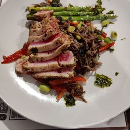 Tuna, asparagus and noodle special. Tuna, asparagus and noodle special.