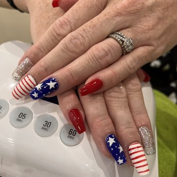 ChiChi Nails & Spa - Gel X nails w/ 4th of July design - Nail Salons Near Me - Riverside, California
