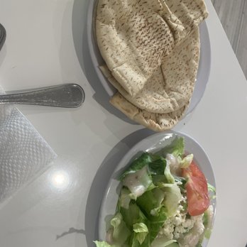 Mystic Grill - Salad & pita bread accompaniment to entree - Mediterranean Near Me - San Diego, California