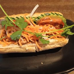 Grilled pork sandwich.