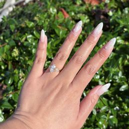 Gel X extensions with ombré and floral design