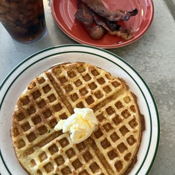 The Laundry Diner - Waffle with side of bacon. - Breakfast & Brunch Near Me - Savannah, Georgia
