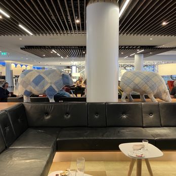 KLM Crown Lounge 52 - Open sofa seating replete with large felt animals - Airport Lounges Near Me - Schiphol, New Hampshire