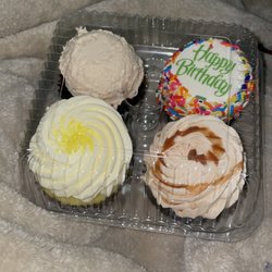 PinkaBella Cupcakes - Cookie Dough, Happy Birthday Confetti, Lemon and Salted Caramel Cupcakes.