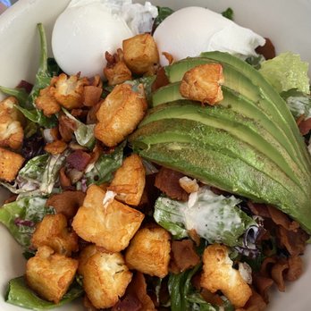 Westville Hells Kitchen - Brunch Caesar with poached eggs. The fried halloumi is so tasty. - Salad Near Me - New York, New York Westville Hells Kitchen - Brunch Caesar with poached eggs. The fried halloumi is so tasty. - Salad Near Me - New York, New York