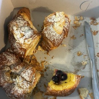 Breadologie Bakery - Pistachio croissant, almond croissant and blueberry lemon pastry - Bakeries Near Me - Granada Hills, California