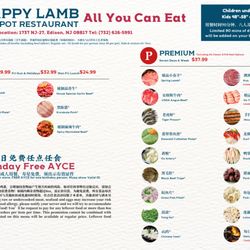 Happy Lamb Hot Pot - Menu Front