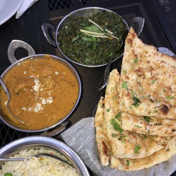 Namaste - Chicken Saag, Goat Korma, Garlic Naan Bread - Indian Near Me - Brooklyn, New York