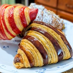 Cafe Ninda - Strawberry croissant Nutella croissant and Pistachio croissant
