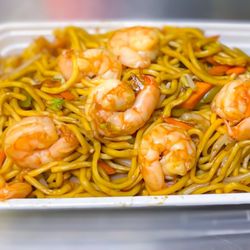 Delicious Shrimp Lo Mein our chef made!
