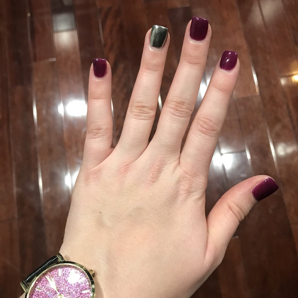 7 Nail Spa  - Acrylic manicure with gel polish and 2 chrome nails. 40$ - Nail Salons Near Me - San Francisco, California