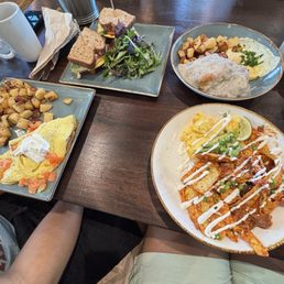BLTE , Barbacoa Chilaquiles Breakfast bowl , Biscuits and Turkey Sausage Gravy and eggs, The works omelet. BLTE , Barbacoa Chilaquiles Breakfast bowl , Biscuits and Turkey Sausage Gravy and eggs, The works omelet.