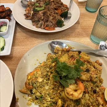 Basil & Co - Pad See Ew (top) + Pineapple Fried Rice (bottom) - Thai Near Me - Diamond Bar, California