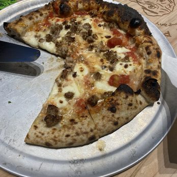 Barley & Pie - Cheese pizza with sausage-yum! - Pizza Near Me - Fleming Island, Florida
