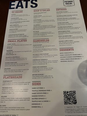 Menu photo 1 Potomac Social Tavern Arlington, VA
