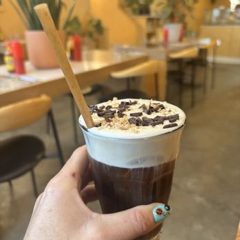 Their There - Coconut Chocalate cold brew (taste like Samoa girl scout cookie) - Breakfast & Brunch Near Me - Vancouver, British Columbia Their There - Coconut Chocalate cold brew (taste like Samoa girl scout cookie) - Breakfast & Brunch Near Me - Vancouver, British Columbia