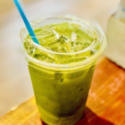 Craft Kafe - Unsweet Matcha Latte w/almond milk to go.