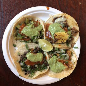 Tacos Chukis - From top-left going clockwise: Taco Nopal, Tacos Chukis, Taco Pollo, Taco Asado - Mexican Near Me - Seattle, Washington Tacos Chukis - From top-left going clockwise: Taco Nopal, Tacos Chukis, Taco Pollo, Taco Asado - Mexican Near Me - Seattle, Washington