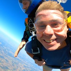 Texas Skydiving - Big smile for that big view.