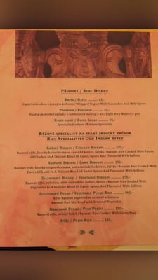 Menu photo 4 Indian Restaurant Rasoi Prague, PR