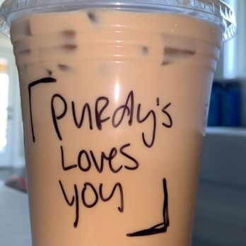 Purdy's Coffee Co - Medium iced hazelnut latte breve with an extra shot - Coffee & Tea Near Me - Richmond, Kentucky Purdy's Coffee Co - Medium iced hazelnut latte breve with an extra shot - Coffee & Tea Near Me - Richmond, Kentucky