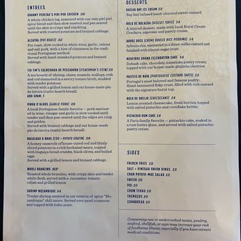 Faria - Menu as of 2026-03-20 - Portuguese Near Me - Kailua, Hawaii