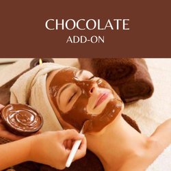 SkinGlow - Chocolate Indulgence add-on to Classic European Facial. Chocolate scrub, massage oil, mask and moisturizer for soft, hydrated skin.