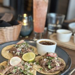 Taha Mexican Kitchen - Lamb barbacoa tacos, watermelon margarita