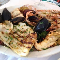 Trattoria La Vigna - Mixed grilled seafood $46. Overlooked- tasted like rubber. 4out 8 mussels were actually empty..i.e we were served empty shells!