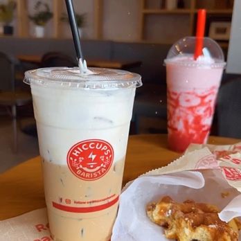Hiccups - House Coffee , Strawberry Delicious Smoothie & Waffle - Coffee & Tea Near Me - Long Beach, California