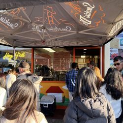 Sunset Night Market - Smokin' D's Texas BBQ. The line goes to the corner. These people know what to get!