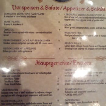 Der Biergarten - Part of the Menu - sorry for the glare and.. cut off... i should have really taken another pic... - German Near Me - Atlanta, Georgia Der Biergarten - Part of the Menu - sorry for the glare and.. cut off... i should have really taken another pic... - German Near Me - Atlanta, Georgia