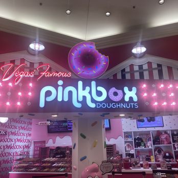 Pinkbox Doughnuts - Entry pink box sign - Donuts Near Me - Primm, Nevada Pinkbox Doughnuts - Entry pink box sign - Donuts Near Me - Primm, Nevada