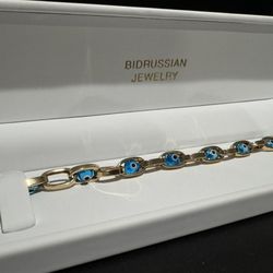 Bidrussian Jewelry - Evil eye gold bracelet