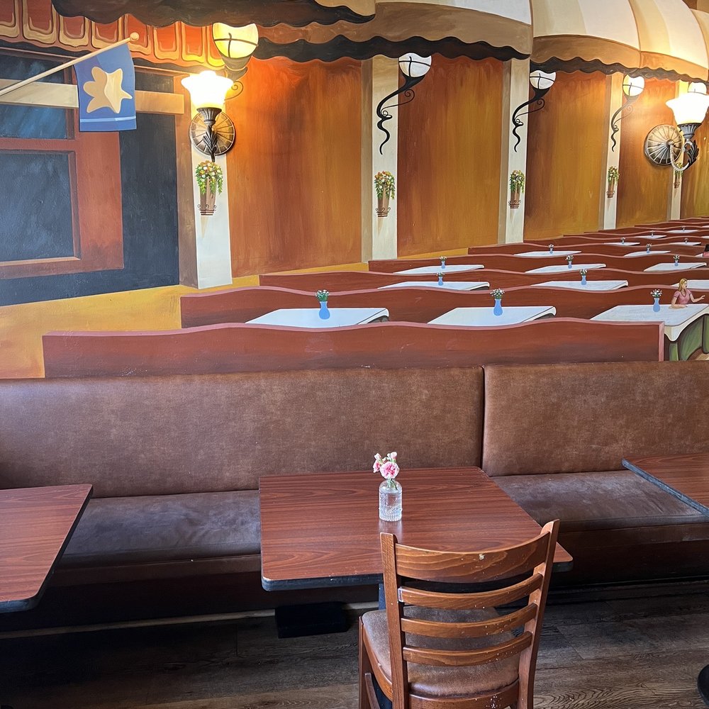 tables and booths in a restaurant