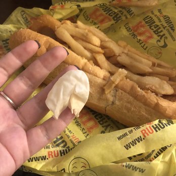R U Hungry - Latex glove fingertip found in sandwich amongst French fries - gross - Food Trucks Near Me - New Brunswick, New Jersey R U Hungry - Latex glove fingertip found in sandwich amongst French fries - gross - Food Trucks Near Me - New Brunswick, New Jersey