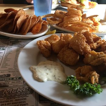 Anglers Restaurant - The usual clams, scallops with chips and onion rings - Seafood Near Me - Newport, Maine Anglers Restaurant - The usual clams, scallops with chips and onion rings - Seafood Near Me - Newport, Maine
