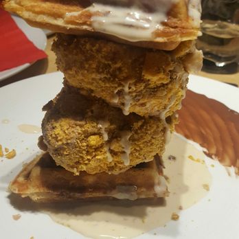 Inspire Restaurant - Banana bread waffles with delicious ice cream! (Dessert #1 on the menu) - Asian Fusion Near Me - Markham, Ontario