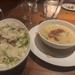 Ceasar Salad and Rotisserie Chicken and Artichoke soup. Ceasar Salad and Rotisserie Chicken and Artichoke soup.
