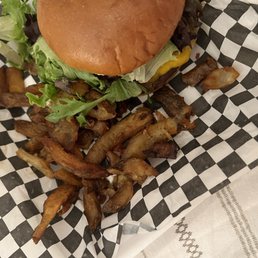 Burger and fries Burger and fries