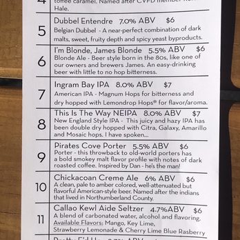 Callao Brewing Company - October 2020 Brew Menu - Breweries Near Me - Callao, Virginia