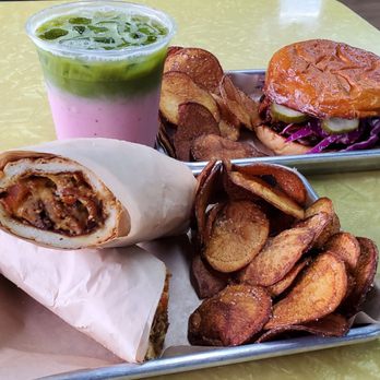 The Green Beautiful - Strawberry Milk Matcha, Pulled BBQ and Philly Cheese Sandwich - Coffee & Tea Near Me - Manchester, New Hampshire