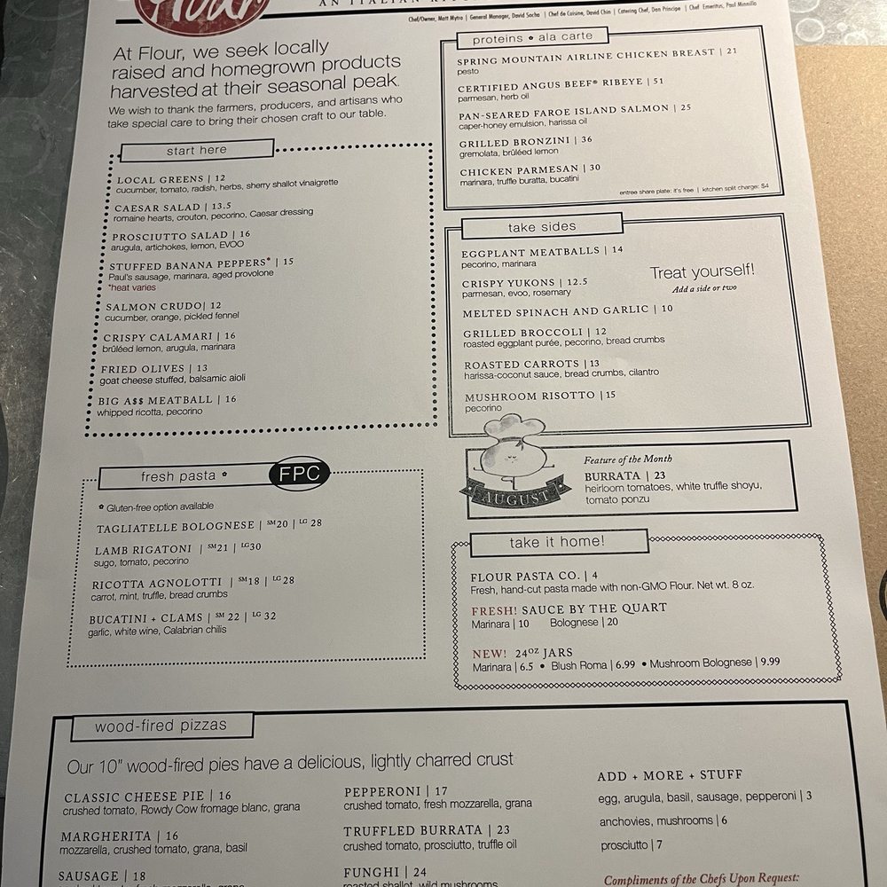 Flour - Menu - Italian Near Me - Moreland Hills, Ohio Flour - Menu - Italian Near Me - Moreland Hills, Ohio