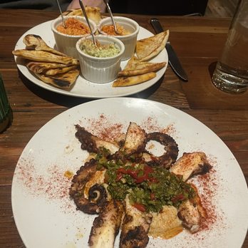 Catalan - Grilled octopus and hummus trio - Mediterranean Near Me - Rancho Mirage, California Catalan - Grilled octopus and hummus trio - Mediterranean Near Me - Rancho Mirage, California