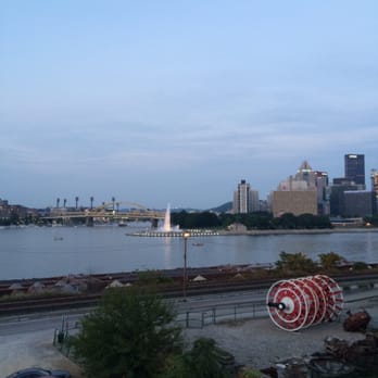 Duquesne Incline - Skyline from halfway up the stairwell. - Landmarks & Historical Buildings Near Me - Pittsburgh, Pennsylvania