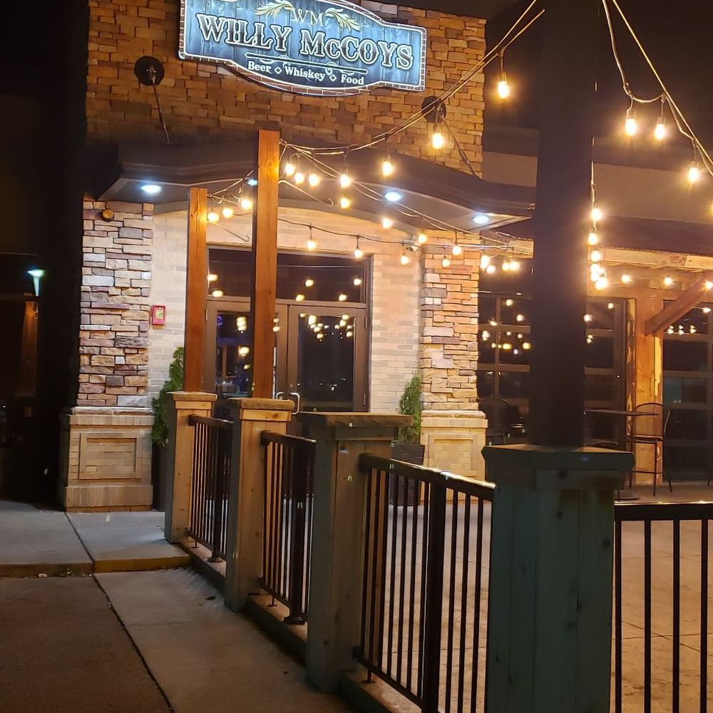 Willy McCoys- Chaska - Willie McCoy's in Chaska outside the front door. Festive! - American Near Me - Chaska, Minnesota