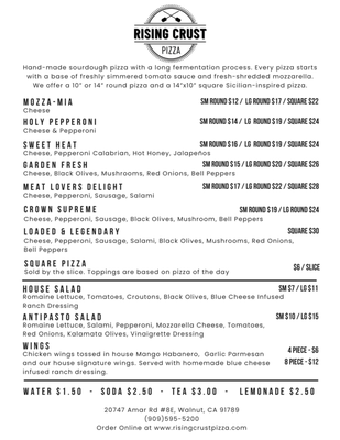 Menu photo 1 Rising Crust Pizza Walnut, CA Menu photo 1 Rising Crust Pizza Walnut, CA
