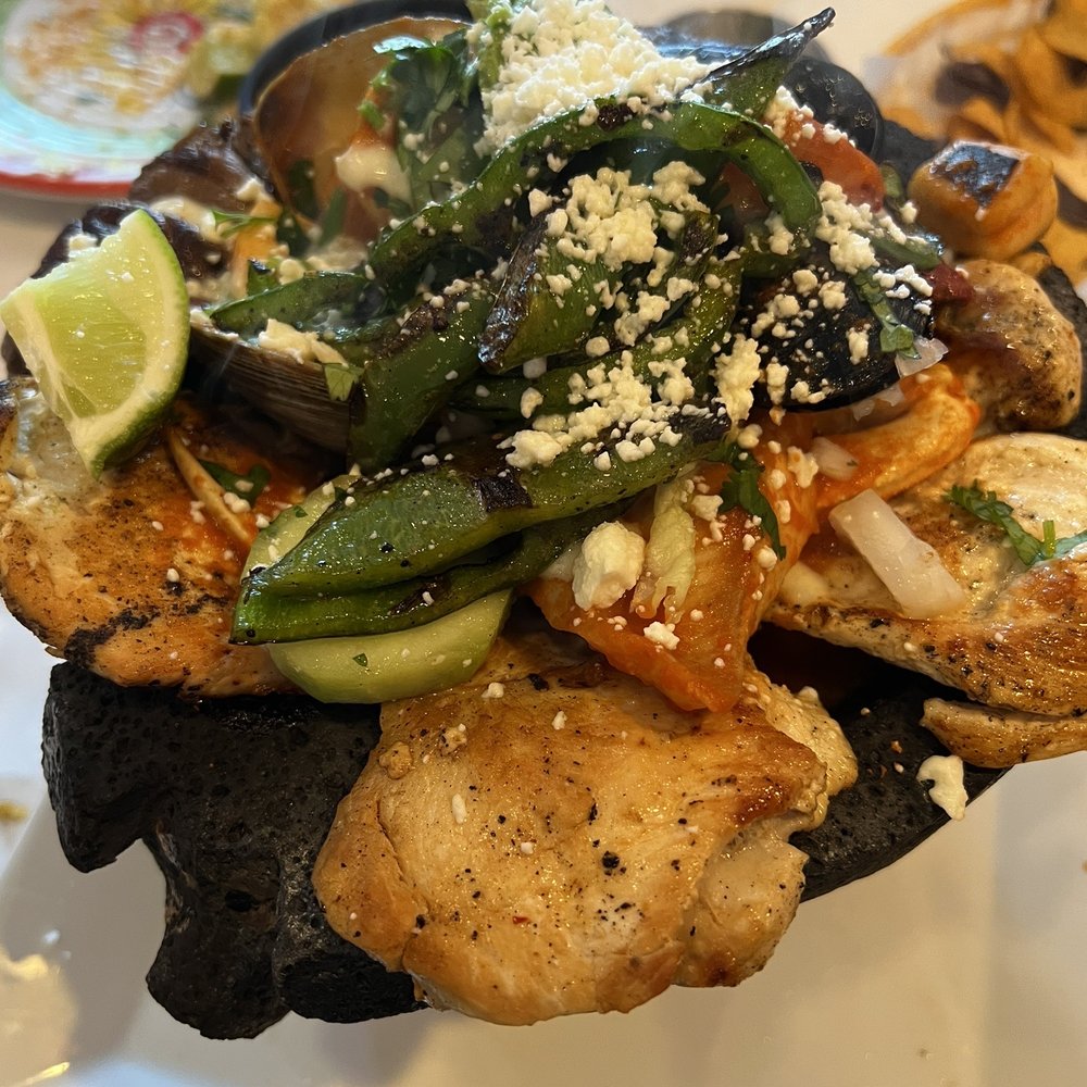 a plate of mexican food