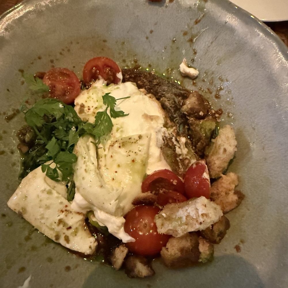 Karamellaffären - burrata salad with croutons - Desserts Near Me - Stockholm, Alberta
